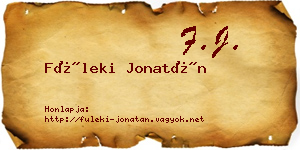 Füleki Jonatán névjegykártya